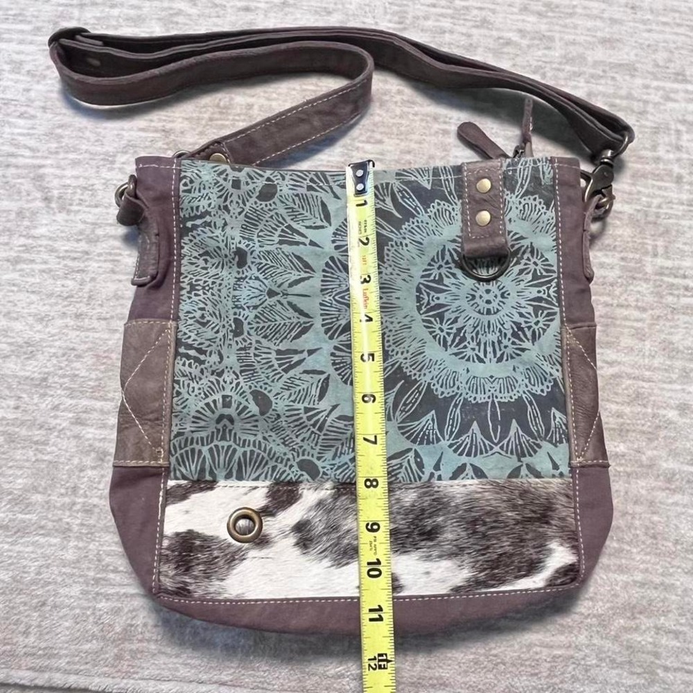 Myra Bag Crossbody Purse Cowhide & Canvas Boho Western‎ Style - Picture 4 of 6